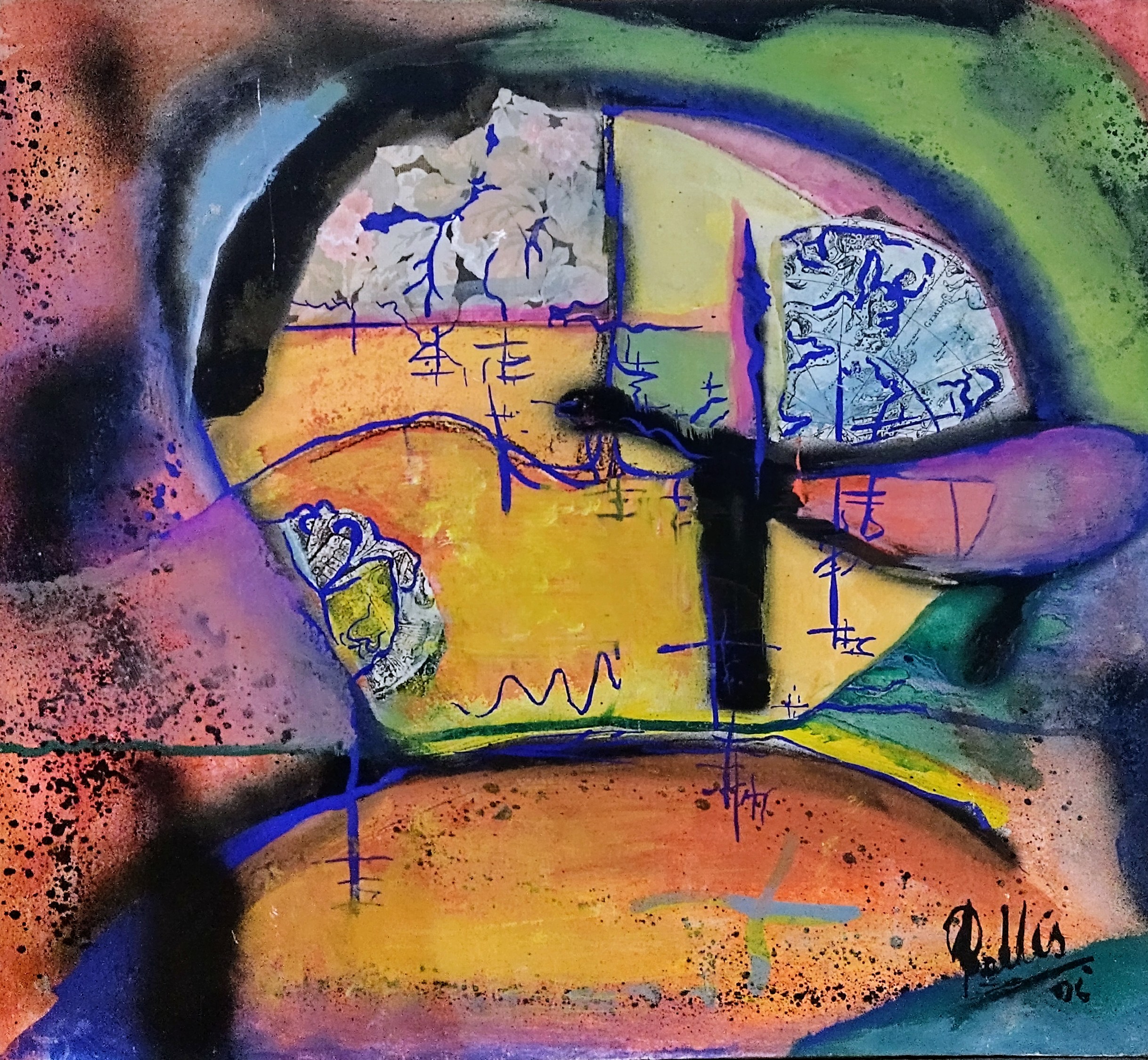 catalina halles 46 x 50 cm, tecnica mixta